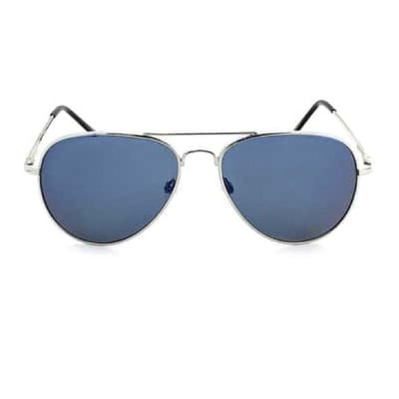 Estrada Shiny Silver Polarized Sunglasses with Blue Mirror Lenses - OnePolarized - Picture 7 of 7